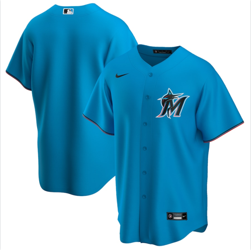 Men's Miami Marlins Blue Base Stitched Jersey